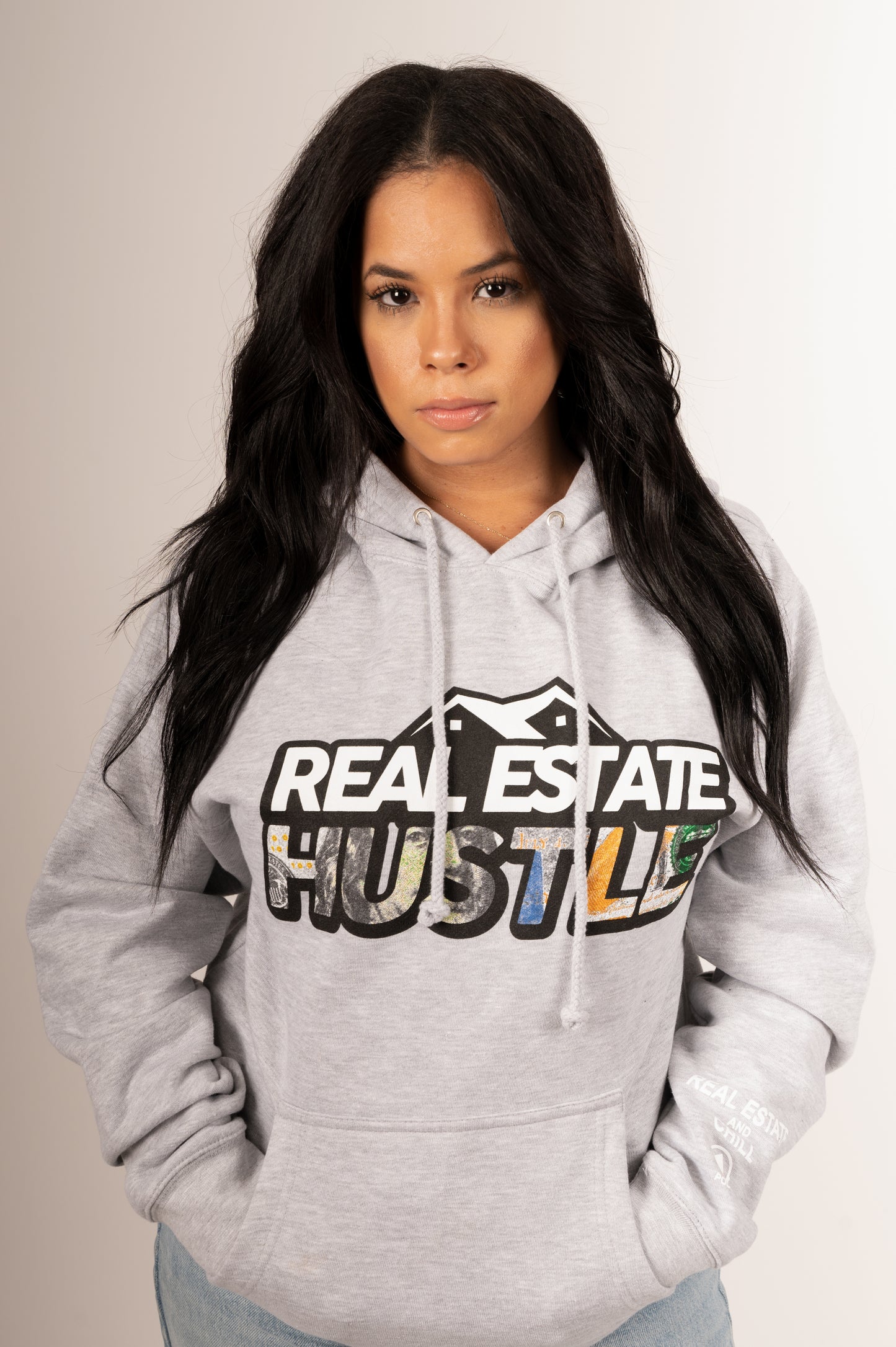 Grey Real Estate Hustle Hoodie