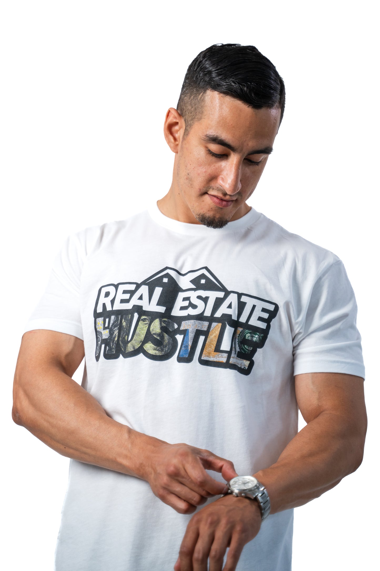 White Real Estate Hustle T-Shirt