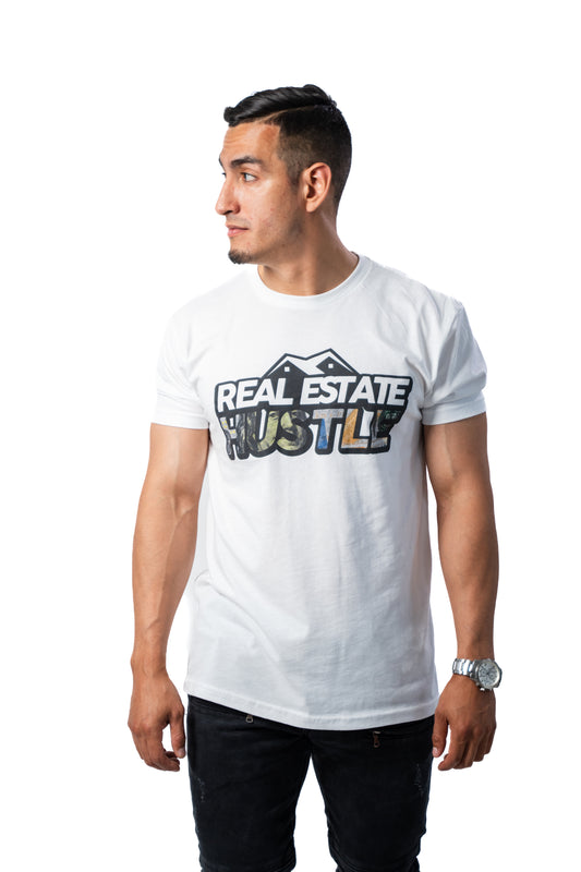 White Real Estate Hustle T-Shirt