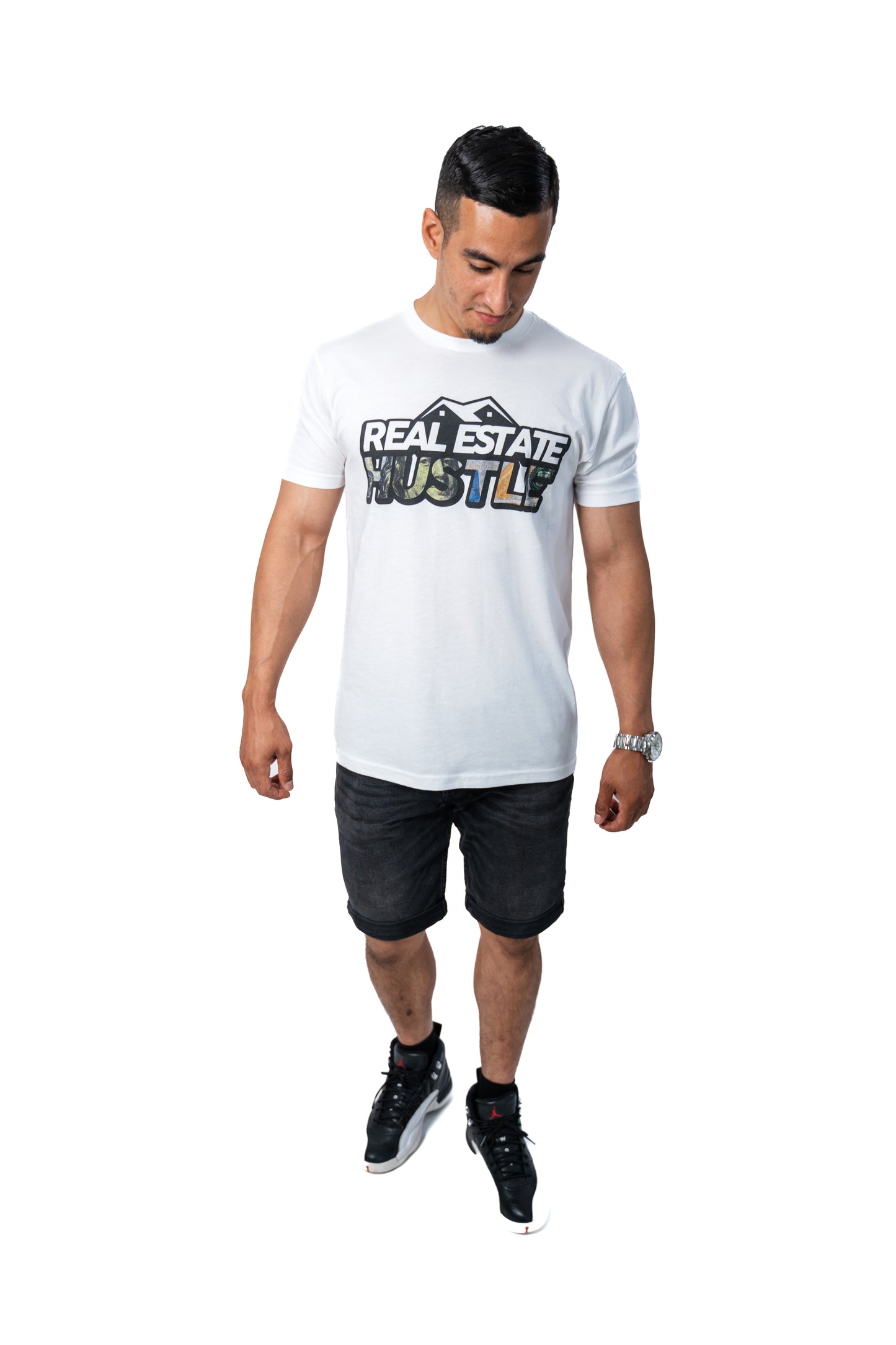 White Real Estate Hustle T-Shirt